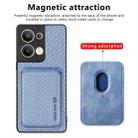 For OPPO Reno9 Pro+ Carbon Fiber Leather Card Magsafe Phone Case(Blue) - 2
