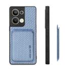 For OPPO Reno9 Pro+ Carbon Fiber Leather Card Magsafe Phone Case(Blue) - 3