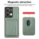 For OPPO Reno9 Pro+ Carbon Fiber Leather Card Magsafe Magnetic Phone Case(Green) - 2