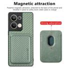 For OPPO Reno9 Carbon Fiber Leather Card Magsafe Phone Case(Green) - 2