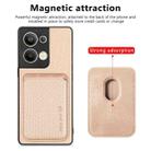 For OPPO Reno9 Carbon Fiber Leather Card Magsafe Phone Case(Khaki) - 2