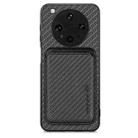For OPPO Find X8 Ultra Carbon Fiber Leather Card Magsafe Magnetic Phone Case(Black) - 1