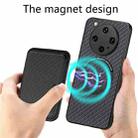 For OPPO Find X8 Ultra Carbon Fiber Leather Card Magsafe Magnetic Phone Case(Black) - 3