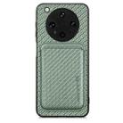 For OPPO Find X8 Ultra Carbon Fiber Leather Card Magsafe Magnetic Phone Case(Green) - 1