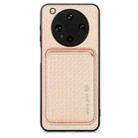 For OPPO Find X8 Ultra Carbon Fiber Leather Card Magsafe Magnetic Phone Case(Khaki) - 1