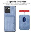 For Realme C30 Carbon Fiber Leather Card Magsafe Phone Case(Blue) - 2