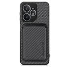 For Realme Neo7 Carbon Fiber Leather Card Magsafe Phone Case(Black) - 1