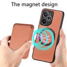 For Realme Neo7 Carbon Fiber Leather Card Magsafe Phone Case(Brown) - 3