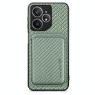 For Realme Neo7 Carbon Fiber Leather Card Magsafe Phone Case(Green) - 1