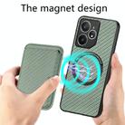 For Realme Neo7 Carbon Fiber Leather Card Magsafe Phone Case(Green) - 3