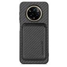 For Realme 14 Pro Carbon Fiber Leather Card Magsafe Phone Case(Black) - 1