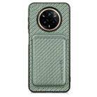 For Realme 14 Pro Carbon Fiber Leather Card Magsafe Phone Case(Green) - 1