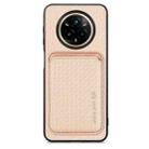 For Realme 14 Pro Carbon Fiber Leather Card Magsafe Phone Case(Khaki) - 1