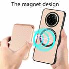 For Realme 14 Pro Carbon Fiber Leather Card Magsafe Phone Case(Khaki) - 3