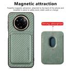 For Realme 14 Pro+ Carbon Fiber Leather Card Magsafe Phone Case(Green) - 2