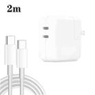 35W PD3.0 USB-C / Type-C Dual Port Charger with 2m Type-C to Type-C Data Cable, US Plug - 1