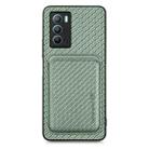 For vivo T1 Carbon Fiber Leather Card Magsafe Phone Case(Green) - 1