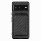 For Google Pixel 6 Carbon Fiber Leather Card Magsafe Phone Case(Black) - 1