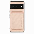 For Google Pixel 6 Carbon Fiber Leather Card Magsafe Phone Case(Khaki) - 1