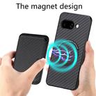 For Google Pixel 9a Carbon Fiber Leather Card Magsafe Phone Case(Black) - 3