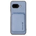 For Google Pixel 9a Carbon Fiber Leather Card Magsafe Phone Case(Blue) - 1