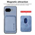 For Google Pixel 9a Carbon Fiber Leather Card Magsafe Phone Case(Blue) - 2