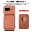 For Google Pixel 9a Carbon Fiber Leather Card Magsafe Phone Case(Brown) - 2