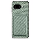 For Google Pixel 9a Carbon Fiber Leather Card Magsafe Phone Case(Green) - 1