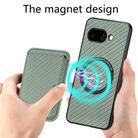 For Google Pixel 9a Carbon Fiber Leather Card Magsafe Phone Case(Green) - 3