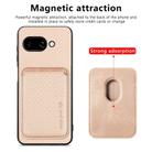 For Google Pixel 9a Carbon Fiber Leather Card Magsafe Phone Case(Khaki) - 2
