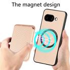 For Google Pixel 9a Carbon Fiber Leather Card Magsafe Phone Case(Khaki) - 3
