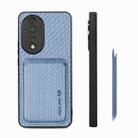 For Honor 80 Carbon Fiber Leather Card Magsafe Phone Case(Blue) - 3