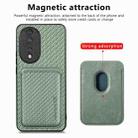 For Honor 80 Carbon Fiber Leather Card Magsafe Phone Case(Green) - 2