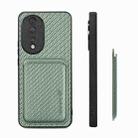 For Honor 80 Carbon Fiber Leather Card Magsafe Phone Case(Green) - 3