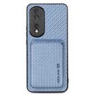 For Honor 80 Pro Carbon Fiber Leather Card Magsafe Phone Case(Blue) - 1