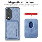 For Honor 80 Pro Carbon Fiber Leather Card Magsafe Phone Case(Blue) - 2