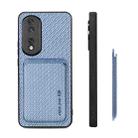 For Honor 80 Pro Carbon Fiber Leather Card Magsafe Phone Case(Blue) - 3