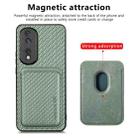 For Honor 80 Pro Carbon Fiber Leather Card Magsafe Phone Case(Green) - 2