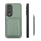 For Honor 80 Pro Carbon Fiber Leather Card Magsafe Phone Case(Green) - 3