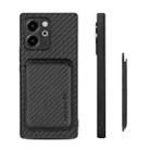 For Honor 80 SE Carbon Fiber Leather Card Magsafe Phone Case(Black) - 3