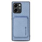 For Honor 80 SE Carbon Fiber Leather Card Magsafe Phone Case(Blue) - 1