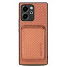 For Honor 80 SE Carbon Fiber Leather Card Magsafe Phone Case(Brown) - 1