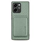 For Honor 80 SE Carbon Fiber Leather Card Magsafe Phone Case(Green) - 1