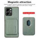 For Honor 80 SE Carbon Fiber Leather Card Magsafe Phone Case(Green) - 2