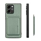 For Honor 80 SE Carbon Fiber Leather Card Magsafe Phone Case(Green) - 3