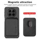 For Honor Magic 7 Pro Carbon Fiber Leather Card Magsafe Phone Case(Black) - 3