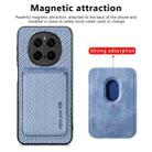 For Honor Magic 7 Pro Carbon Fiber Leather Card Magsafe Phone Case(Blue) - 2