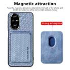 For Honor 200 Pro Carbon Fiber Leather Card Magsafe Phone Case(Blue) - 2