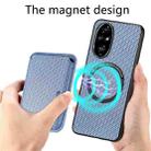 For Honor 200 Pro Carbon Fiber Leather Card Magsafe Phone Case(Blue) - 3