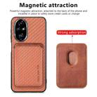For Honor 200 Pro Carbon Fiber Leather Card Magsafe Phone Case(Brown) - 2